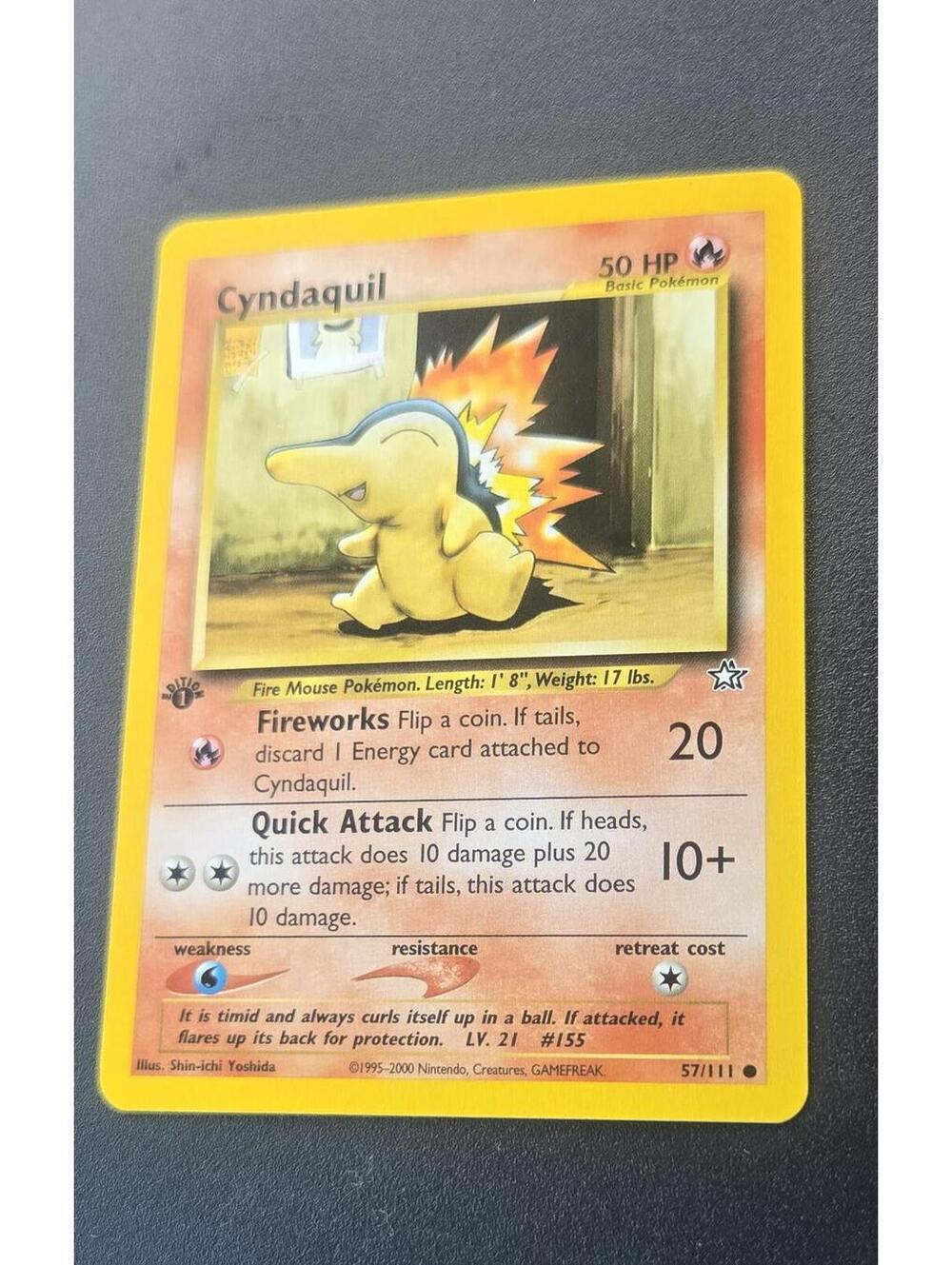 Cyndaquil 1st Edition Base Set Pokemon Card